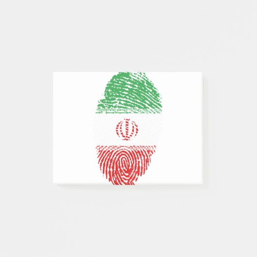Iran Vlag Vingerprint Land Pride Identiteit Post-it® Notes (Voorkant)