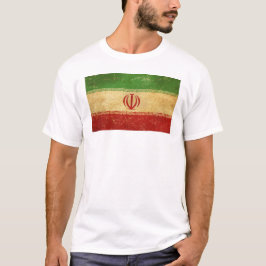 Iran Vlag Vintage Design Heren Wit T-shirt