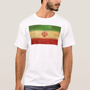 Iran Vlag Vintage Design Heren Wit T-shirt