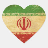 Iran Vlag Vintage Ontwerp Hart Sticker (Voorkant)