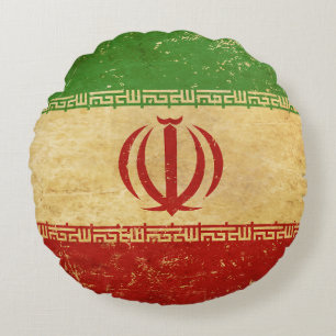 Iran Vlag Vintage Ontwerp Rond Kussen