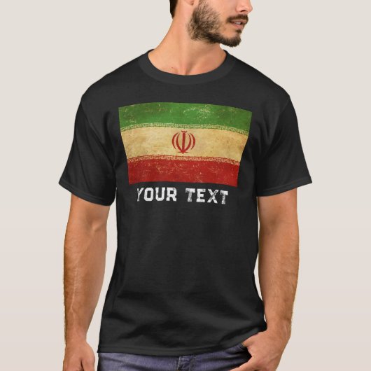 Iran Vlag Vintage Ontwerp T-shirt (Voorkant)