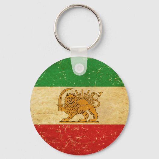 Iran Vlaggenleeuw en zon sjah van Iran Vlaggen Sle Sleutelhanger (Voorkant)