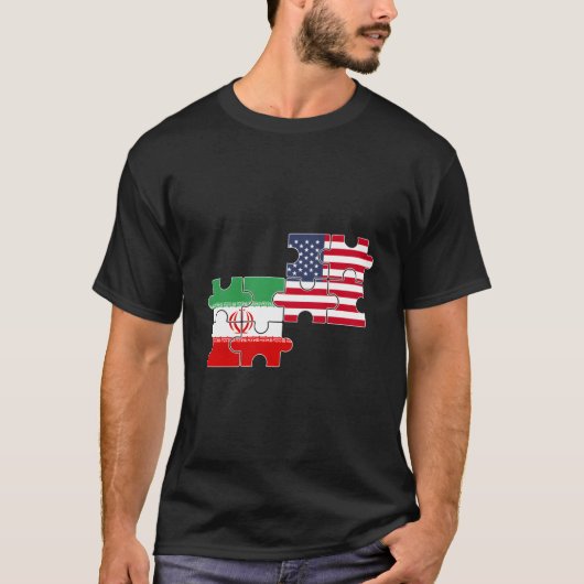 Iran VS Vlag Amerikaans Iraans T-shirt (Voorkant)