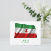 Iran Waving Flag met naam Briefkaart (Staand voorkant)