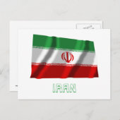 Iran Waving Flag met naam Briefkaart (Voorkant / Achterkant)