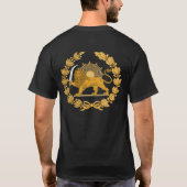 Iranian Flag Lion with Sword Emblem Logo  T-Shirt (Achterkant)
