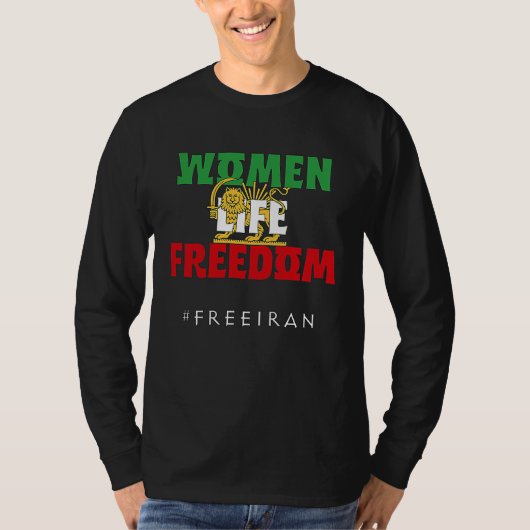 Iranian Flag nohijab Support Women of Iran LION SU T-shirt (Voorkant)