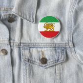 Iranian Lion and Sun Historic Flag Emblem Ronde Button 5,7 Cm (In situ)