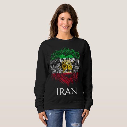 Iranian Lion Head Flag Iran Trui (Voorkant volledig)