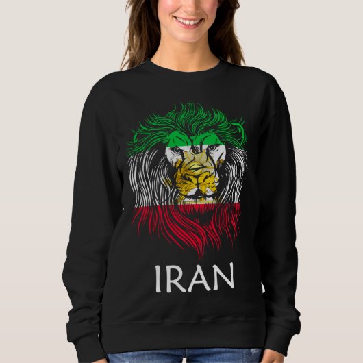 Iranian Lion Head Flag Iran Trui (Voorkant)