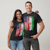 IRANIAN ROOTS Half-American Flag IRAN FLAG T-shirt (Unisex)