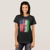 IRANIAN ROOTS Half-American Flag IRAN FLAG T-shirt (Voorkant volledig)