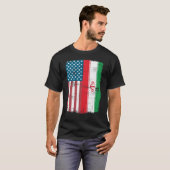 IRANIAN ROOTS Half-American Flag USA IRAN FLAG T-shirt (Voorkant volledig)