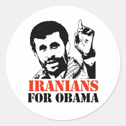 IRANIANS VOOR OBAMA RONDE STICKER (Voorkant)
