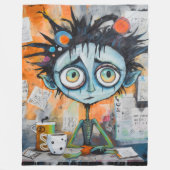 Iranovaanse inktpot fleece deken (Voorkant)