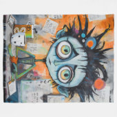 Iranovaanse inktpot fleece deken (Voorkant (Horizontaal))