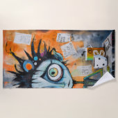 Iranovaanse inktpot strandlaken (Voorkant)