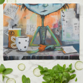 Iranovaanse inktpot theedoek (Gevouwen)