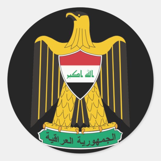 iraq embleem ronde sticker (Voorkant)