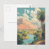 Iraq Illustration Travel Art Vintage Briefkaart (Voorkant / Achterkant)