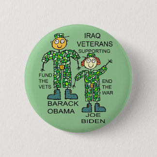 IRAQ VETS VOOR OBAMA RONDE BUTTON 5,7 CM