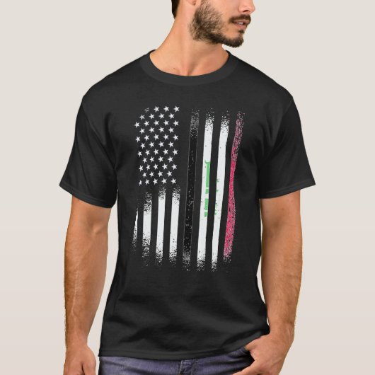 Iraqi American Patriot Grown Country USA Flags Str T-shirt (Voorkant)