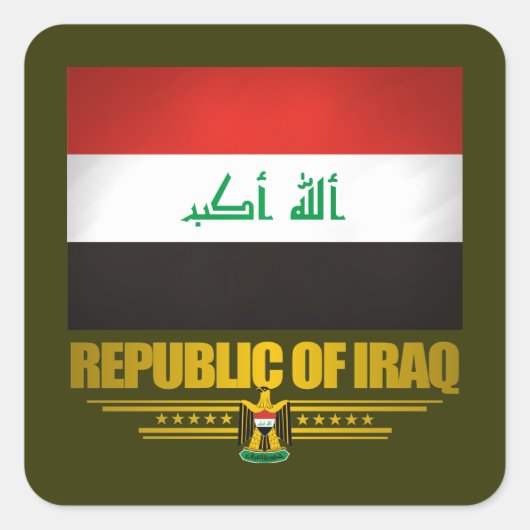 "Iraqi Pride" Vierkante Sticker (Voorkant)