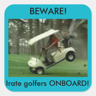 Irate golfers aan boord sticker