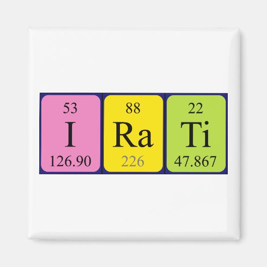 Irati periodieke tabelnaam magneet (Voorkant)