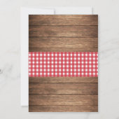 IRehearsal Dinner BBQ Red Check Chalk Uitnodiging (Achterkant)