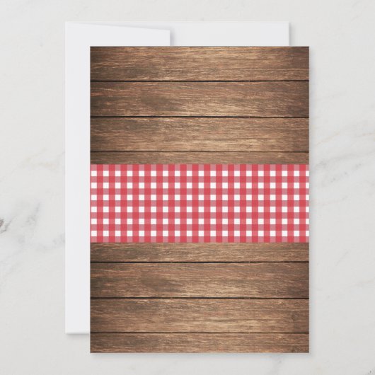 IRehearsal Dinner BBQ Red Check Chalk Uitnodiging (Achterkant)