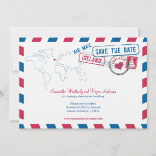 Ireland Air Mail Wedding Save the Date
