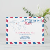 Ireland Air Mail Wedding Save the Date (Staand voorkant)
