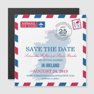 Ireland Airmail Save the Date Magnetische Uitnodiging