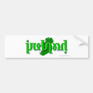 "Ireland" ambigram op een silhouette van Ierland Bumpersticker