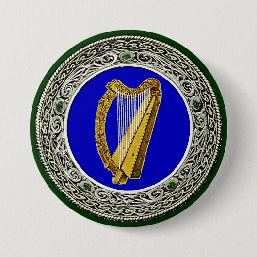 Ireland Arms Ronde Button 7,6 Cm (Voorkant)