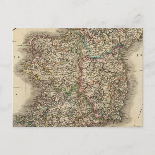 Ireland Atlas Map Briefkaart (Voorkant)