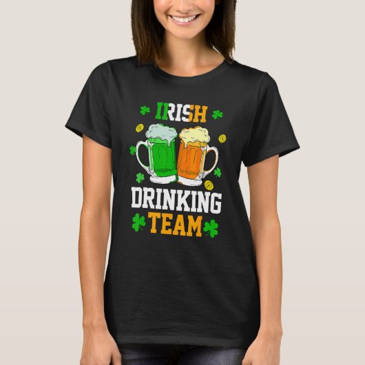 Ireland Beer Irish Drink Team Shamrock St Patri T-shirt (Voorkant)