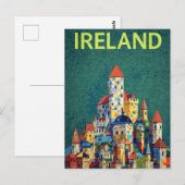 Ireland Castle Colorful Retro Travel Briefkaart (Voorkant / Achterkant)