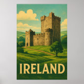 Ireland Castle Travel – Vintage Style Irish Poster (Voorkant)