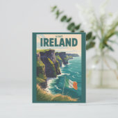 Ireland Cliffs of Moher Illustration Travel Art Briefkaart (Staand voorkant)