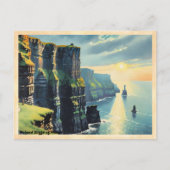Ireland Cliffs of Moher Vintage Briefkaart (Voorkant)