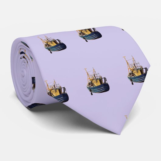 Ireland Commercial Fishing Boat with Blue Yellow Stropdas (Opgerold)