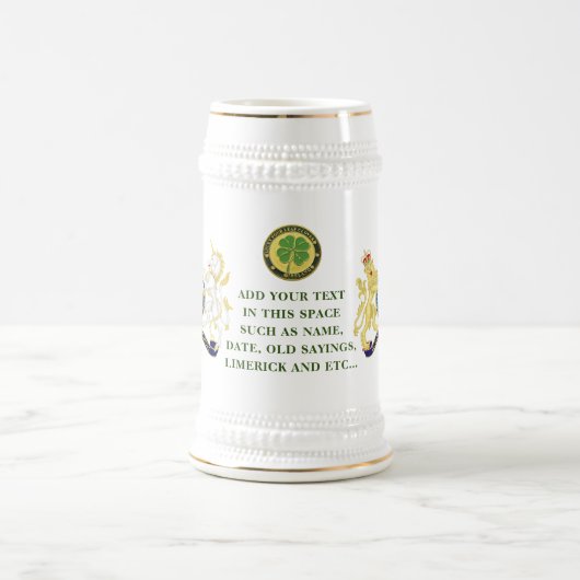 IRELAND CREST gepersonaliseerd Bierpul (Center)
