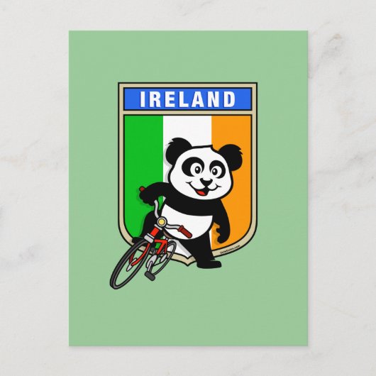 Ireland Cycling Panda Briefkaart (Voorkant)