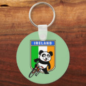 Ireland Cycling Panda Sleutelhanger (Voorkant)