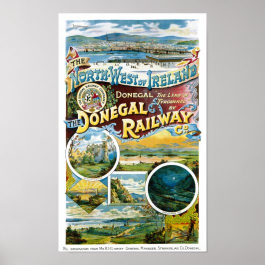 Ireland Donegal Railway Restored Vintage Poster (Voorkant)