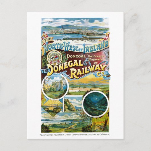 Ireland Donegal Railway Restored Vintage Poster Briefkaart (Voorkant)