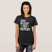Ireland Eat Sleep Rugby Repeat Irish Pride T-shirt (Voorkant volledig)